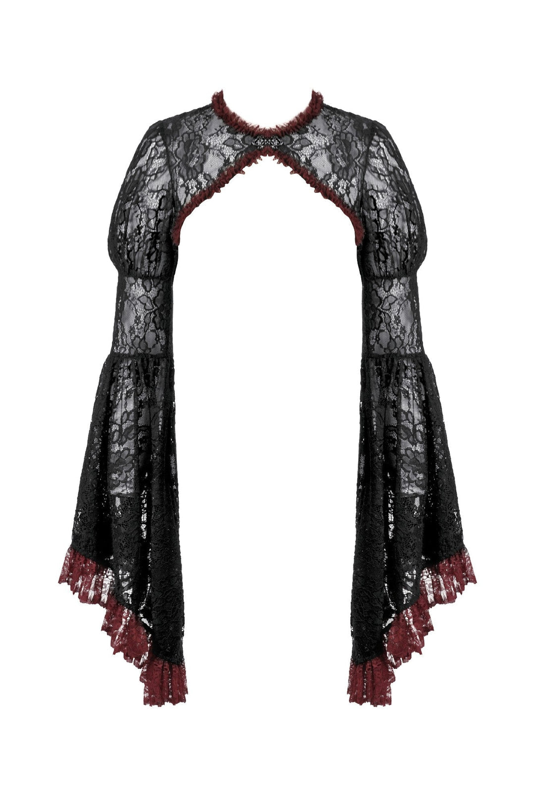 Red Rim Black Lace Bolero