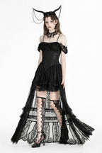 Romantic Lace Trail Bardot Strap Dress