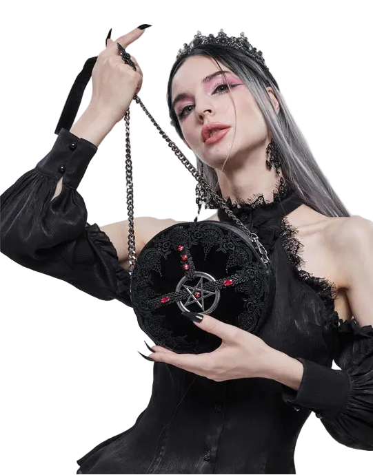 Circular Red Gem Pentagram Bag