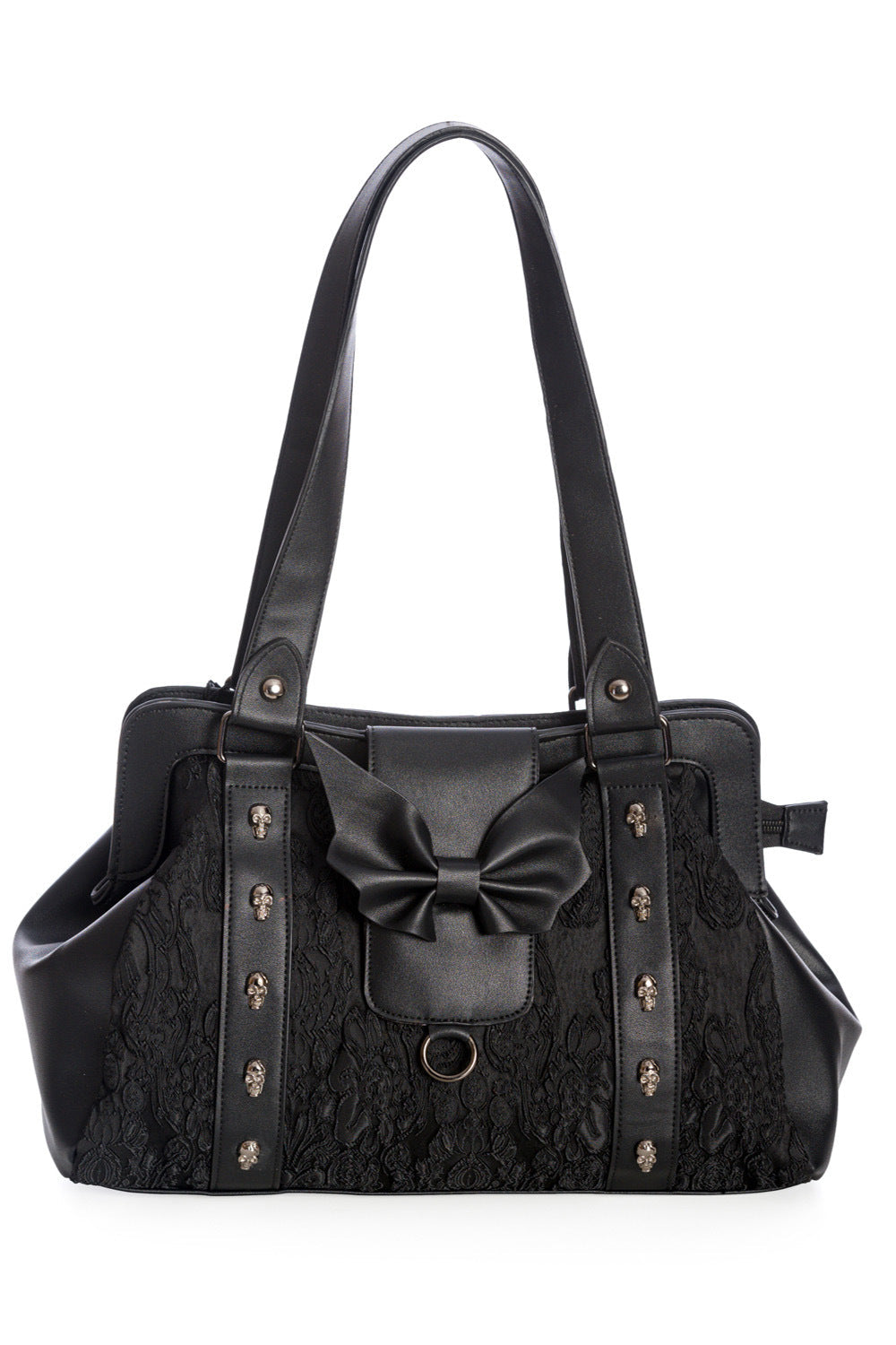 Gothic Bow Black Handbag