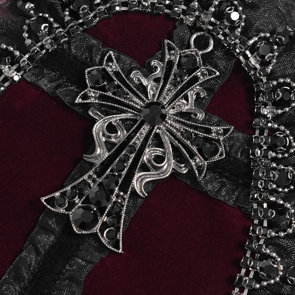 Gothic Ruffle Cross Handbag