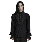 Lace V Neck Ruffle Shirt