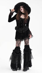 Gothic Cut Out Lace Hem Blouse