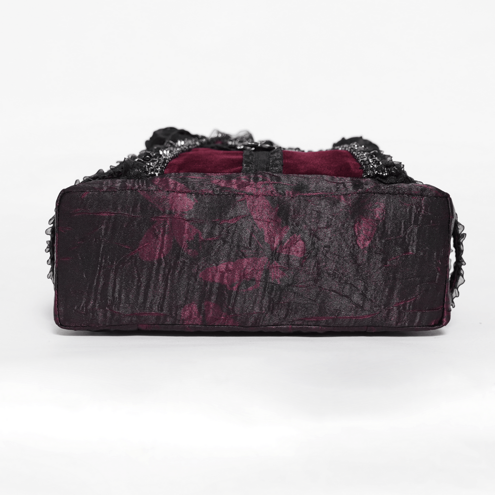 Gothic Ruffle Cross Handbag