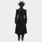Big Buckle Long Velvet Black Gothic Jacket
