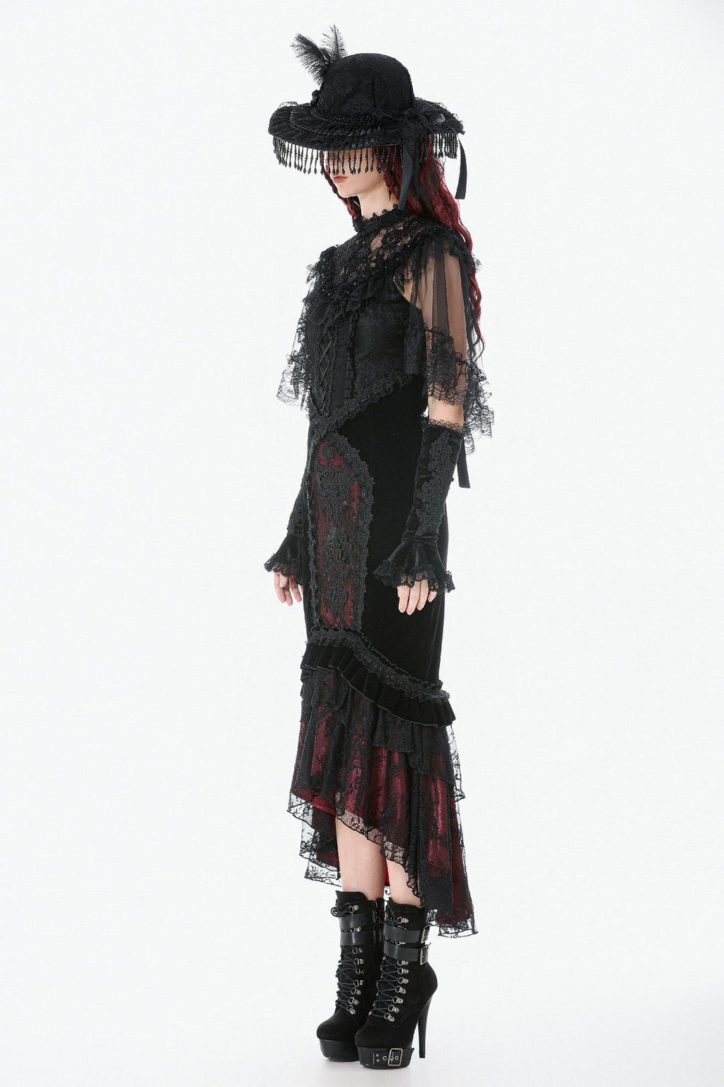 Sheer Mesh Laced Capelet