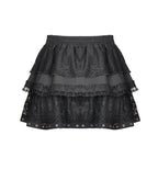Criss Cross Heart Zip Ruffle Mini Skirt