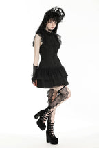 Frilly Sleeveless Doll Shirt Dress