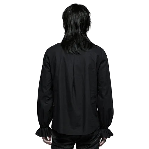 Ruffle Lace Up V Neck Shirt