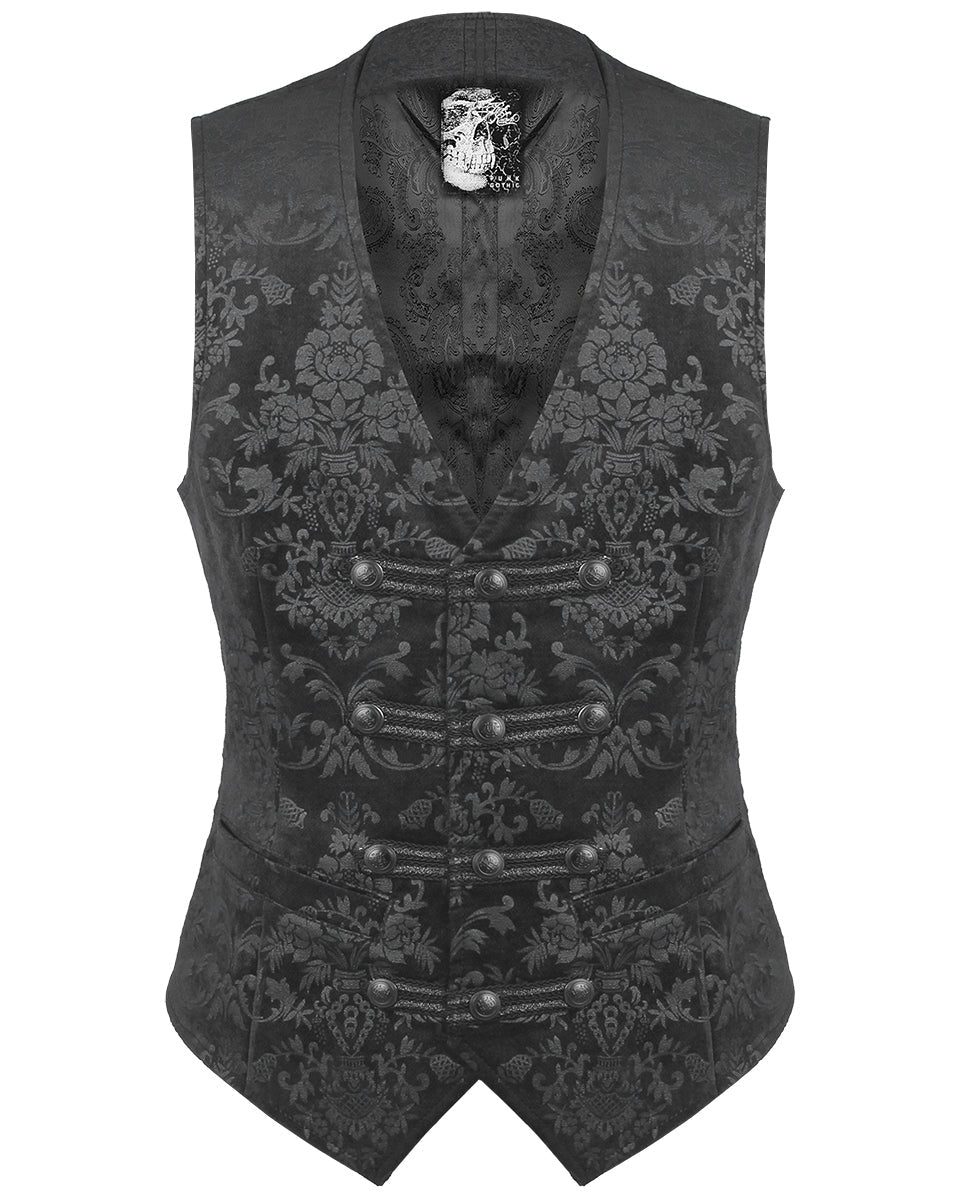 Black Alcazar Button Up Men’s Waistcoat