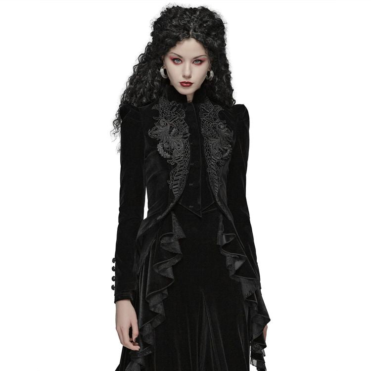 Black Dark Doll Velvet Jacket