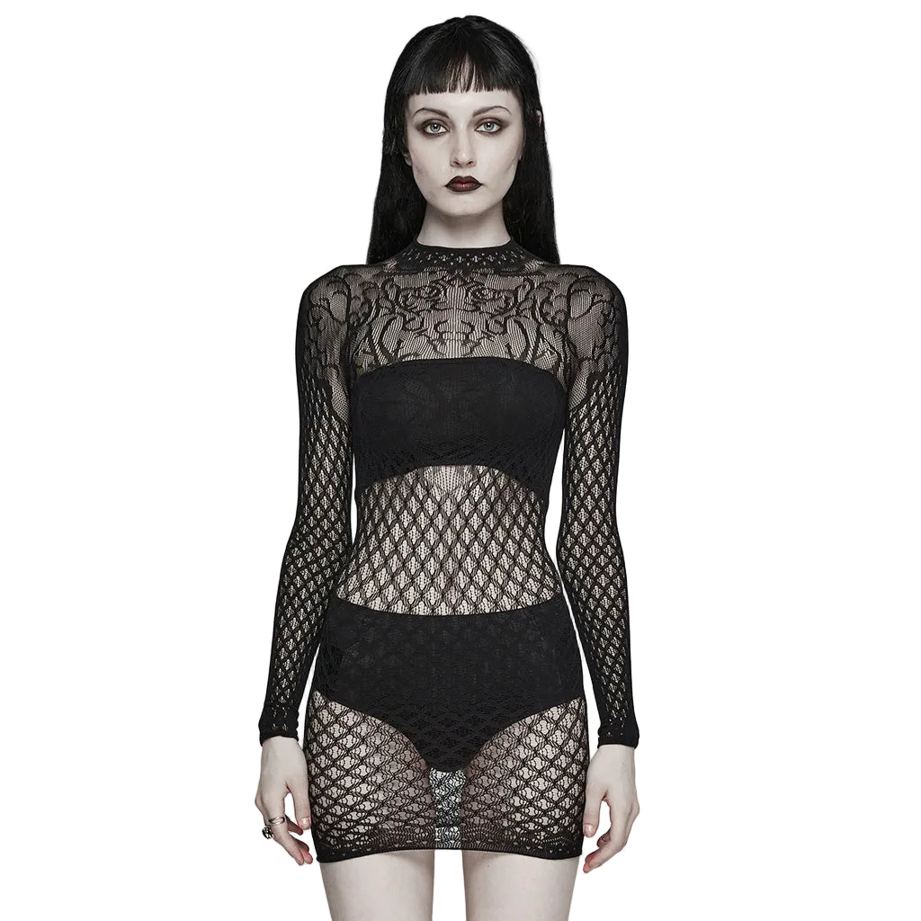 Net Mesh Back Cutout Top