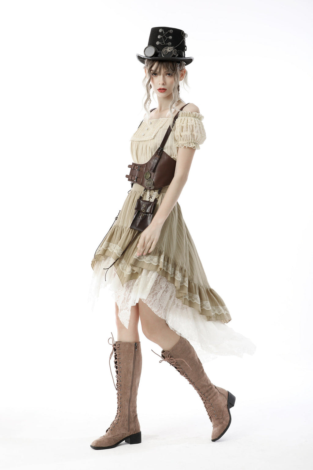 Steampunk Dovetail Cream Skirt