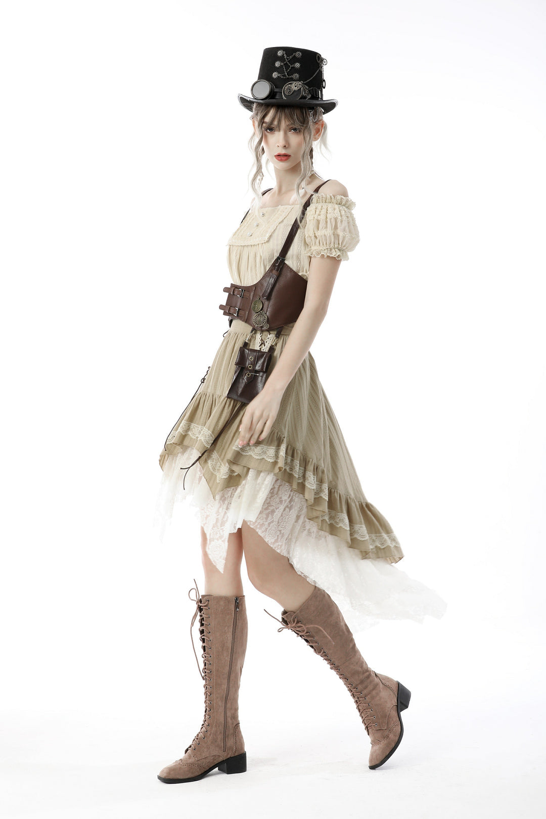 Steampunk Dovetail Cream Skirt