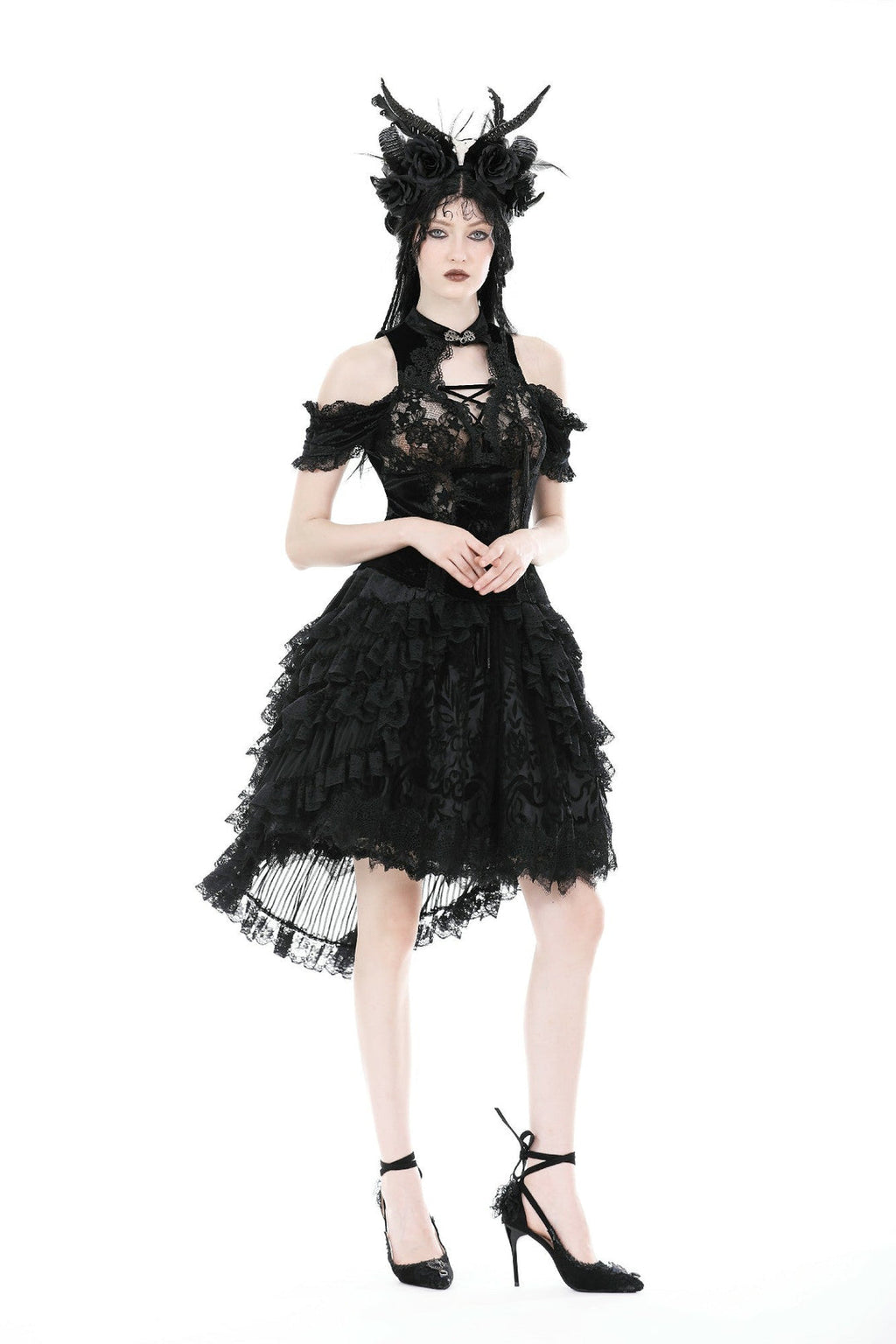 Short Hi-Lo Ruffle Tail Skirt