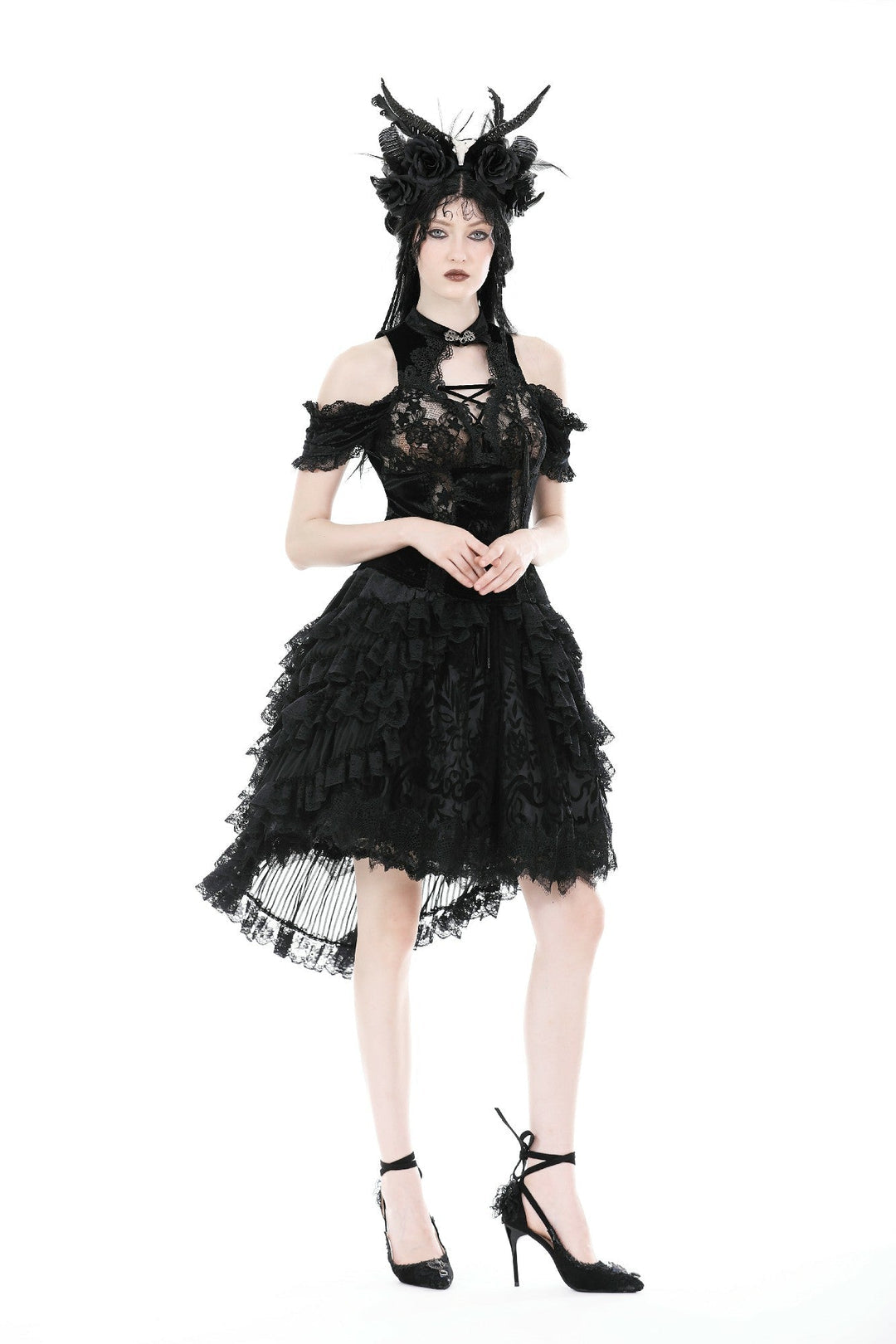 Short Hi-Lo Ruffle Tail Skirt
