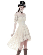 Steampunk Cream Cocktail Lace Dress