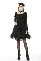 Velvet Hem Mesh Skirt