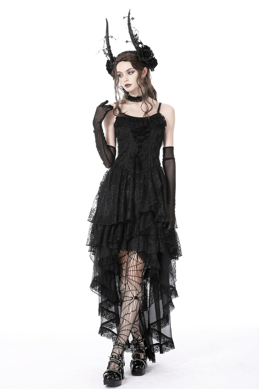 Pleated Hi-Lo Petticoat Skirt