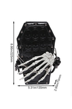 Coffin Skull Patterned Skeleton Hand Bag