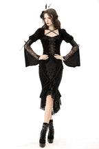 Classic Pencil Fishtail Velvet Skirt