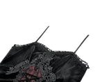 Velvet Red Lace Up Corset Top