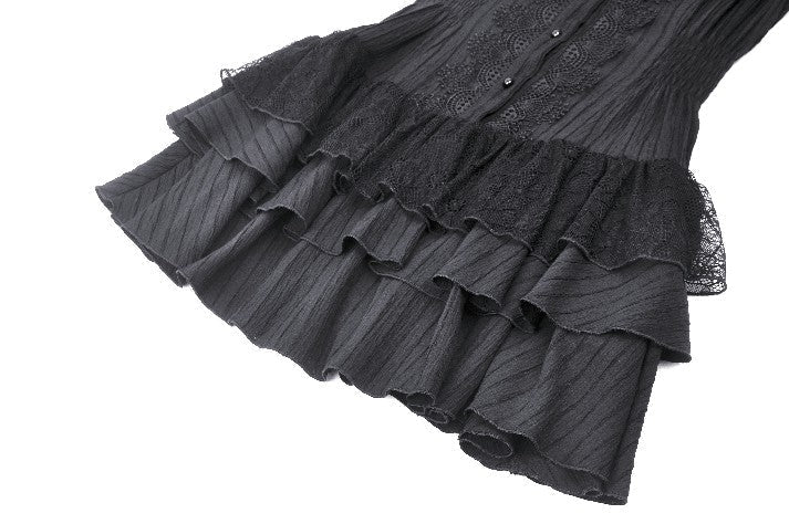 Frilly Sleeveless Doll Shirt Dress
