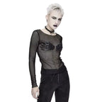 Skeleton Hands Chest Mesh Top