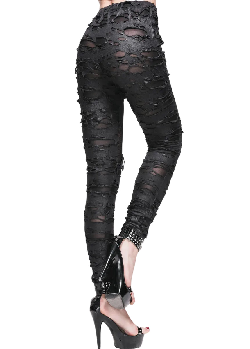 Thigh Net Skeleton Hand Shredded Leggings