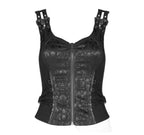 Black Poison Ivy Corset Buckle Top