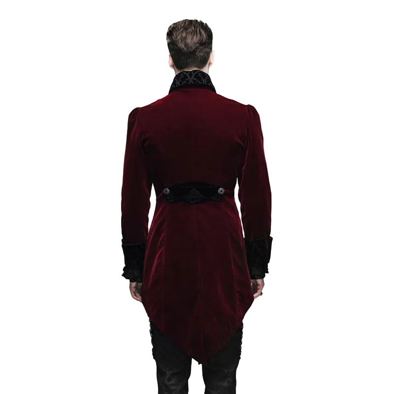 Burgundy Gothic Velvet Tailcoat