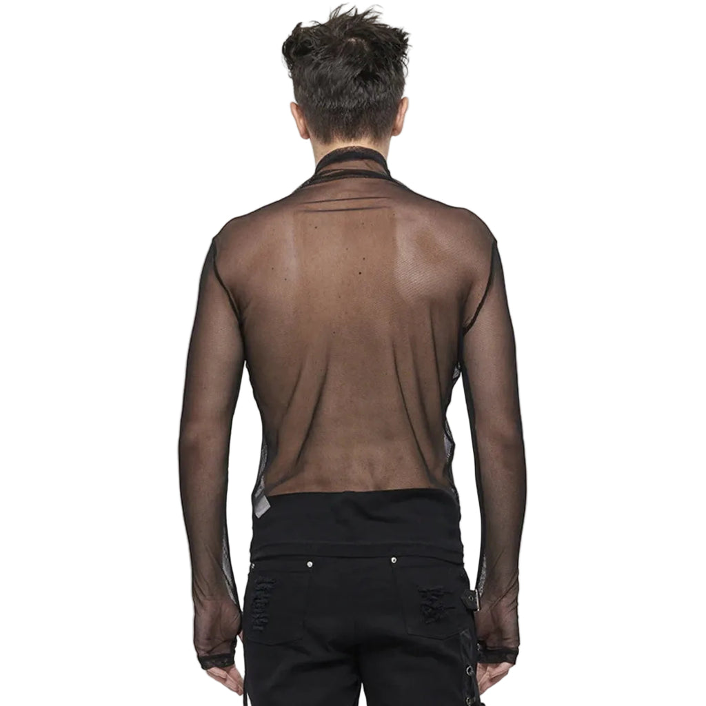 High Neck Casual Mesh Top