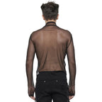 High Neck Casual Mesh Top