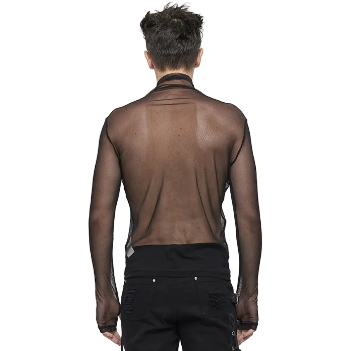 High Neck Casual Mesh Top