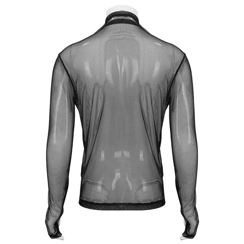 High Neck Casual Mesh Top