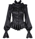 Frilly High Neck Doll Blouse