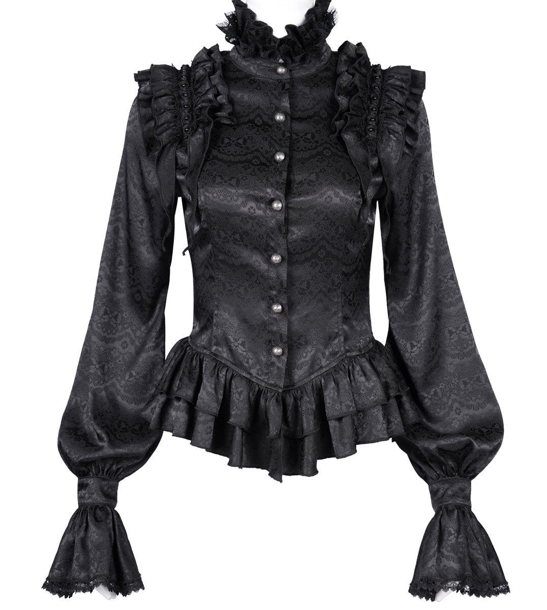 Frilly High Neck Doll Blouse