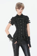 Ruptured Punk Eyelet Lace Up Shirt