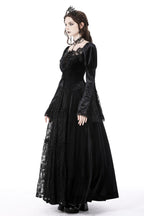 Velvet Lace Detailed Maxi Dress