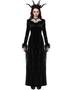 Velvet Maxi Dress with Mesh Trail Sleeves