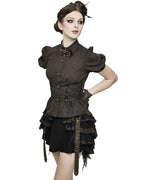 Brown Pinstripe Steampunk Shirt