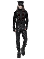 Red Ribcage Style Button Waistcoat