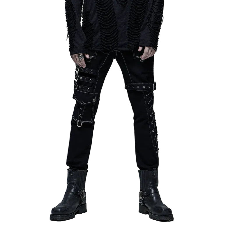 Straight Leg Triple Buckle Trousers