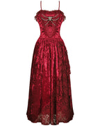 Blood Velvet Chain Maxi Dress