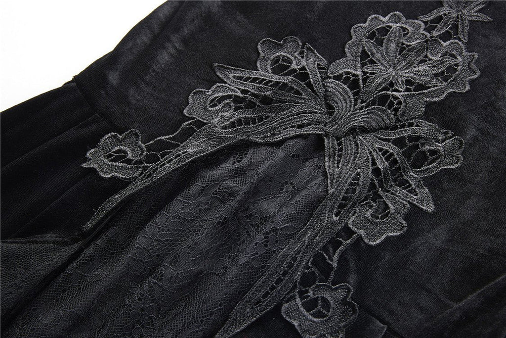 Mermaid Tail Velvet Lace Maxi Skirt