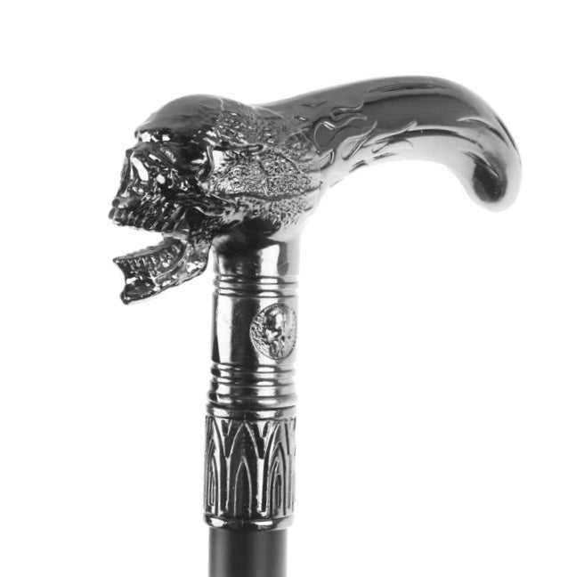 Xenocane Flamed Skull Cane