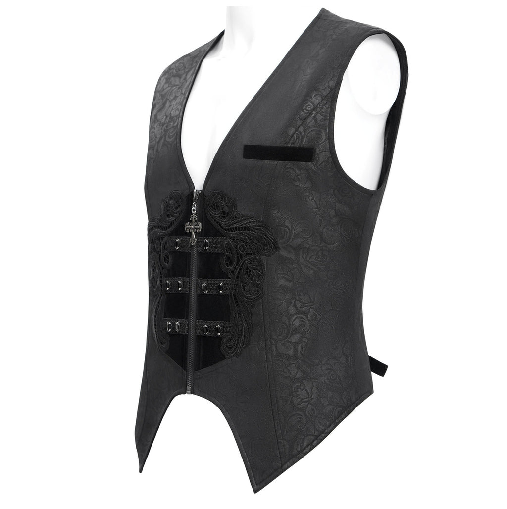 Rose Print Crucifix Waistcoat