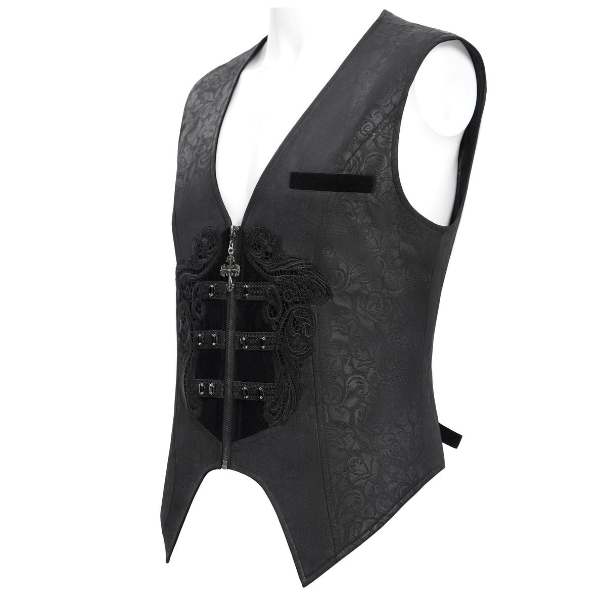 Rose Print Crucifix Waistcoat