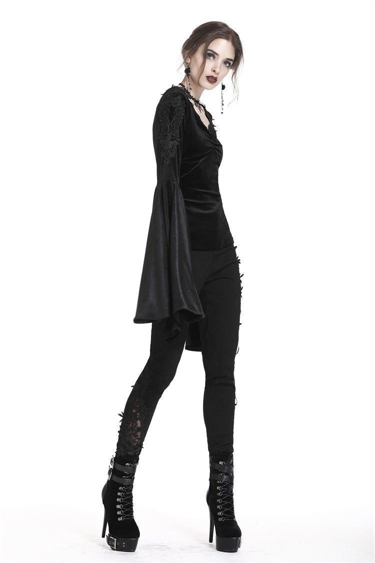 Velvet Big Bat Sleeve Blouse