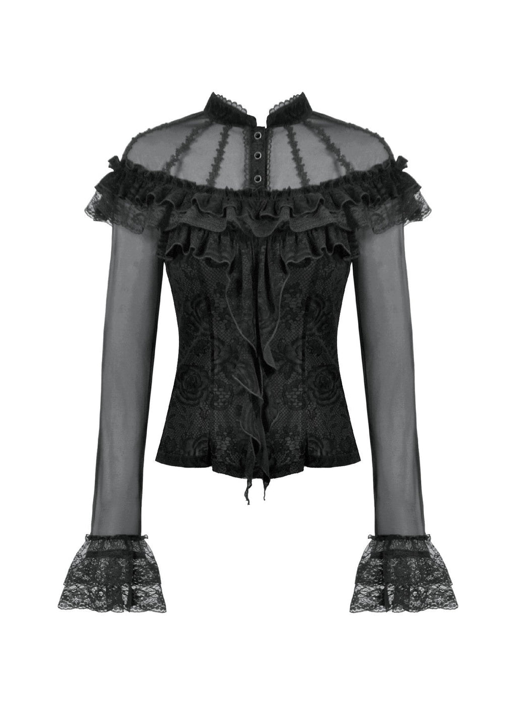 Sheer Off The Shoulder Lace Blouse